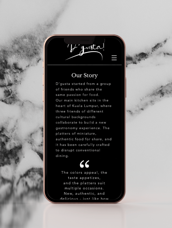 D'gusta Platter website design