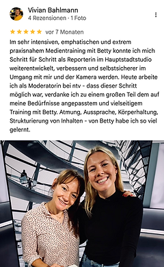 Testimonial von VIvian Bahlmann für Betty Holle I Institut für Wirkungskompetenz