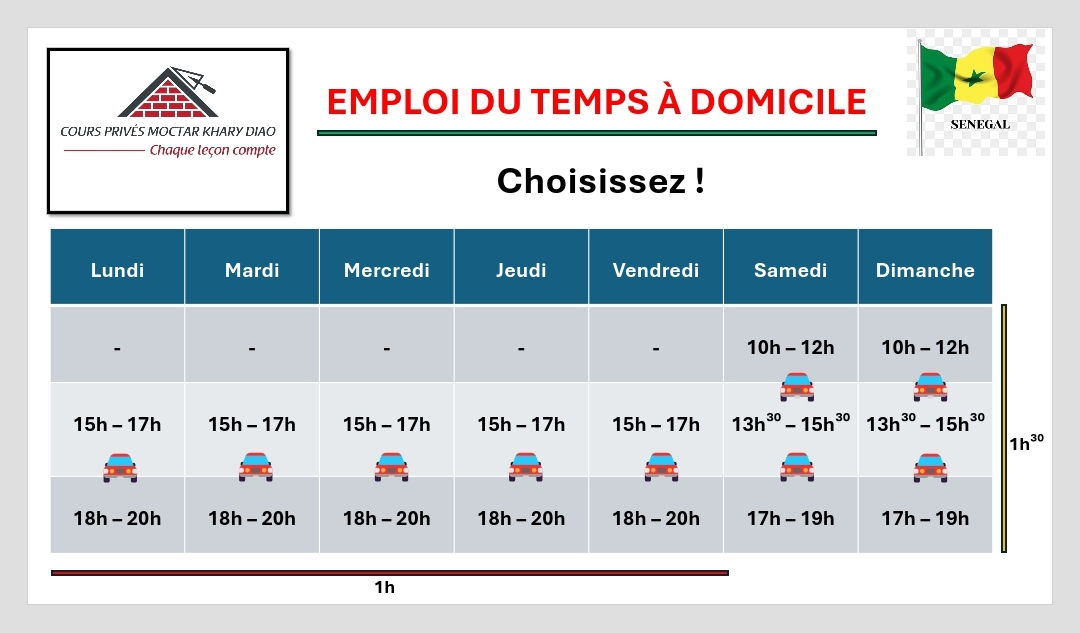 Emploi du temps à domicile 
