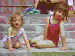 My sister Lucy and I sunning it up in Shanklin