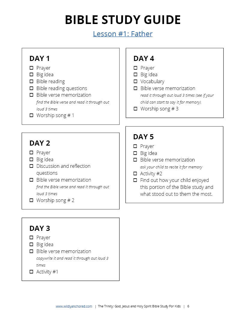 Trinity Bible Study for Kids - Guide