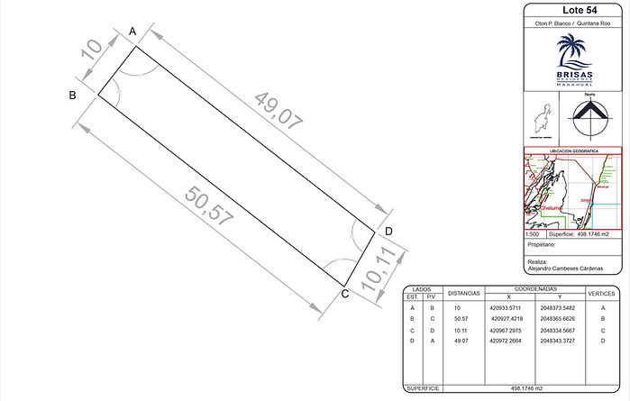 ✅ Es un terreno independiente de acceso por la carretera y es parte de uno de los 56 Lotes del Desarrollo 📢, los que tienen una playa de aguas cristalinas, frente al banco chinchorro 🦞 con una barrera de arrecife 🪸 muy cercana, lo que hace que en esta zona el mar sea como una gran alberca de aguas bajitas 🐚 y se pueda ingresar tranquilamente sin olas que interrumpan disfrutar de la tranquilidad del mar del caribe mexicano.

🌴 Terreno 10 x 50 mts  (ver plano en imagen)
🏖️ Front Beach con 10 mts de frente de playa

⚖️ Certeza Legal: ESCRITURADO

✅ Uso Suelo: Zonas Turístico Hotelero Densidad Alta comercial
✅ Densidad:  90 cuartos por hectárea
✅ Coeficiente de ocupación del suelo (COS): 70% de constructibilidad del terreno
✅ Coeficiente de utilización del suelo (CUS): 5.20 veces la cantidad de mts sobre el predio
✅ Altura Máxima:  6 niveles / 18 metros

💡 Uso de Paneles solares 🌞
🚰 Extracción de agua por Pozo
♻️ residuos por medio de Biodigestores

📍 Se accede por la carretera Mahahual a Xcalak en el km 28 aproximadamente, en la entrada hacia la  🏖️Playa Xahuayxol y a Punta Herradura.
Camino pavimentado, solo el acceso de la playa es terracería compactada por 4 km.