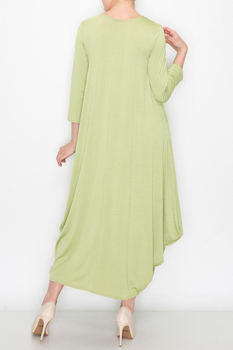 Thumbnail: Solid Balloon Dress - Green