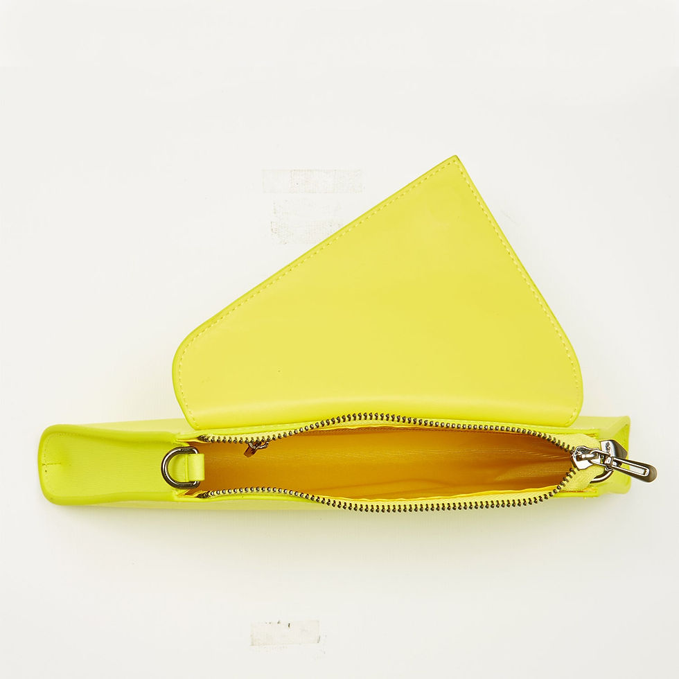 Thumbnail: Angelica Electric Yellow Leather Clutch Purse