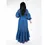Thumbnail: Denim Dress Long Ruffled Lantern Sleeves v Neck