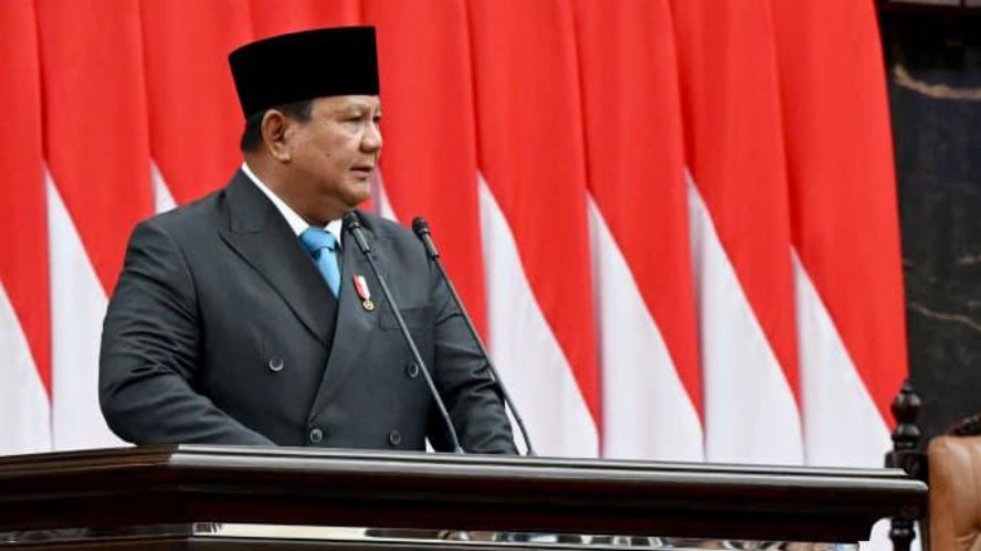 Presiden Prabowo Subianto saat menyampaikan KEM-PPKF 2027 di rapat paripurna DPR (setneg.go.id)