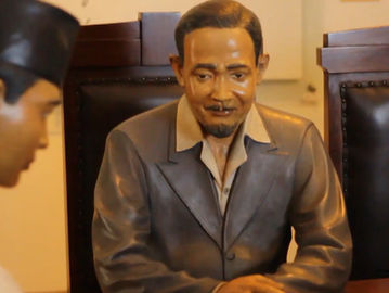 Patung Ahmad Subardjo dalam reka adegan perumusan teks Proklamasi di Museum Perumusan Naskah Proklamasi (munasprok.or.id)