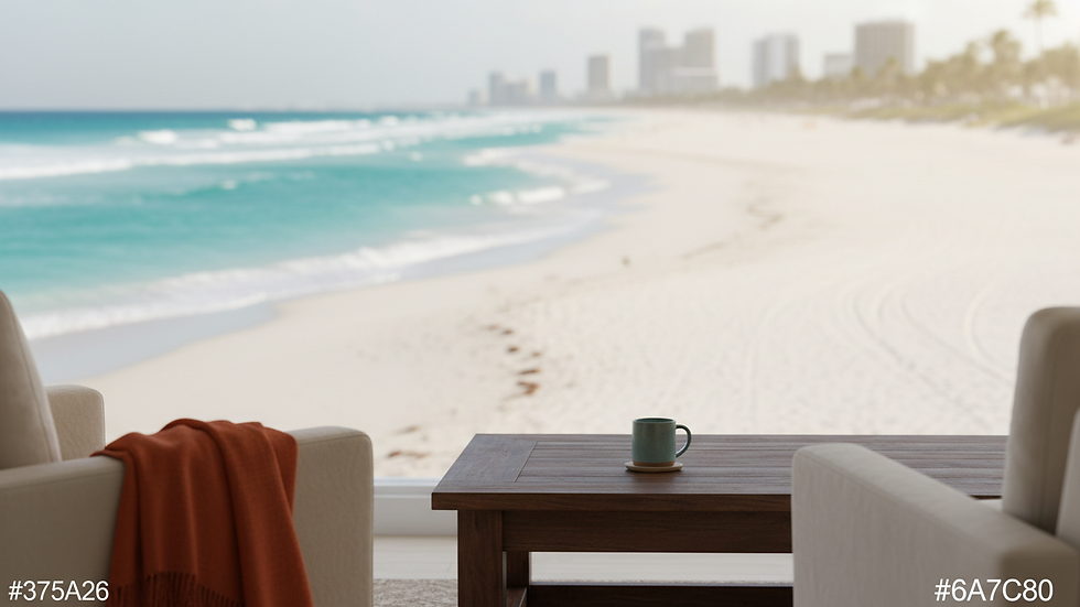 Eye-level view of turquoise ocean waves gently crashing on a white sandy beach