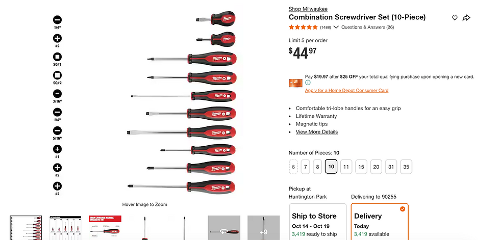 Milwaukee screwdriver set