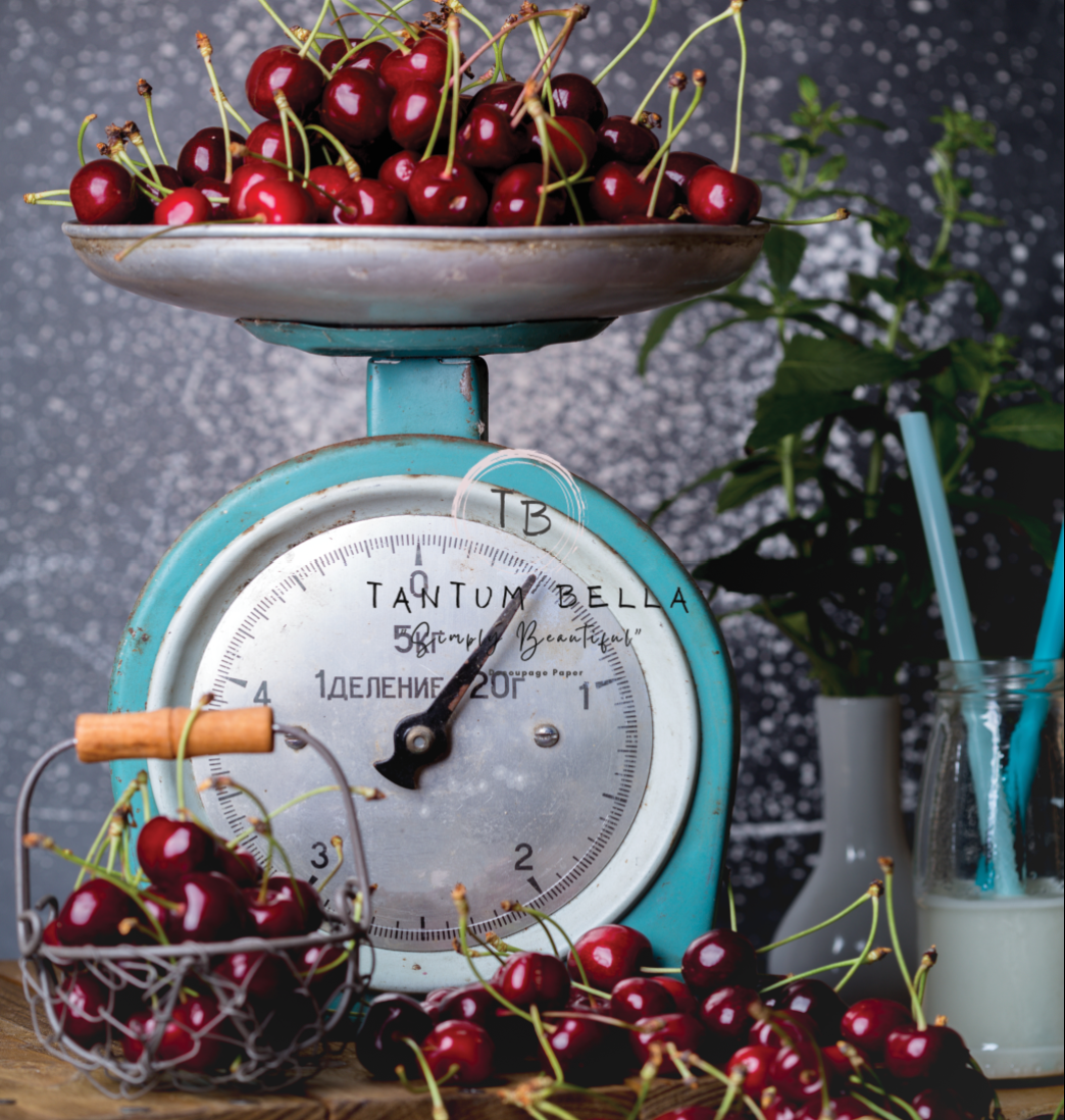 TBDW-0864 (Blue Scale with Red Cherries)