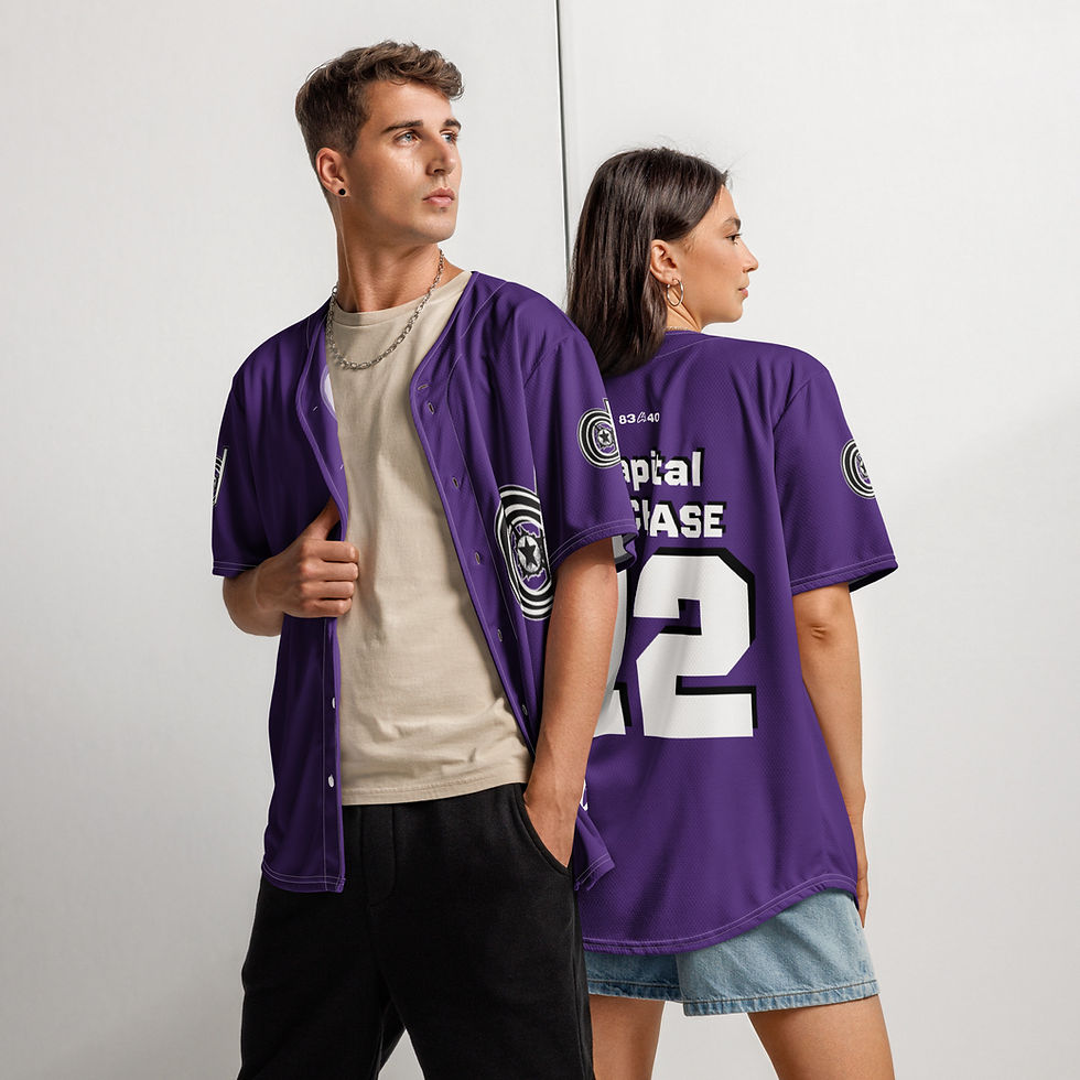 Thumbnail: Capital DJ Chase Purple Unisex Baseball Jersey