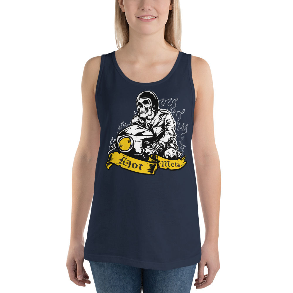 Hot Metal Skull RacerUnisex Tank Top