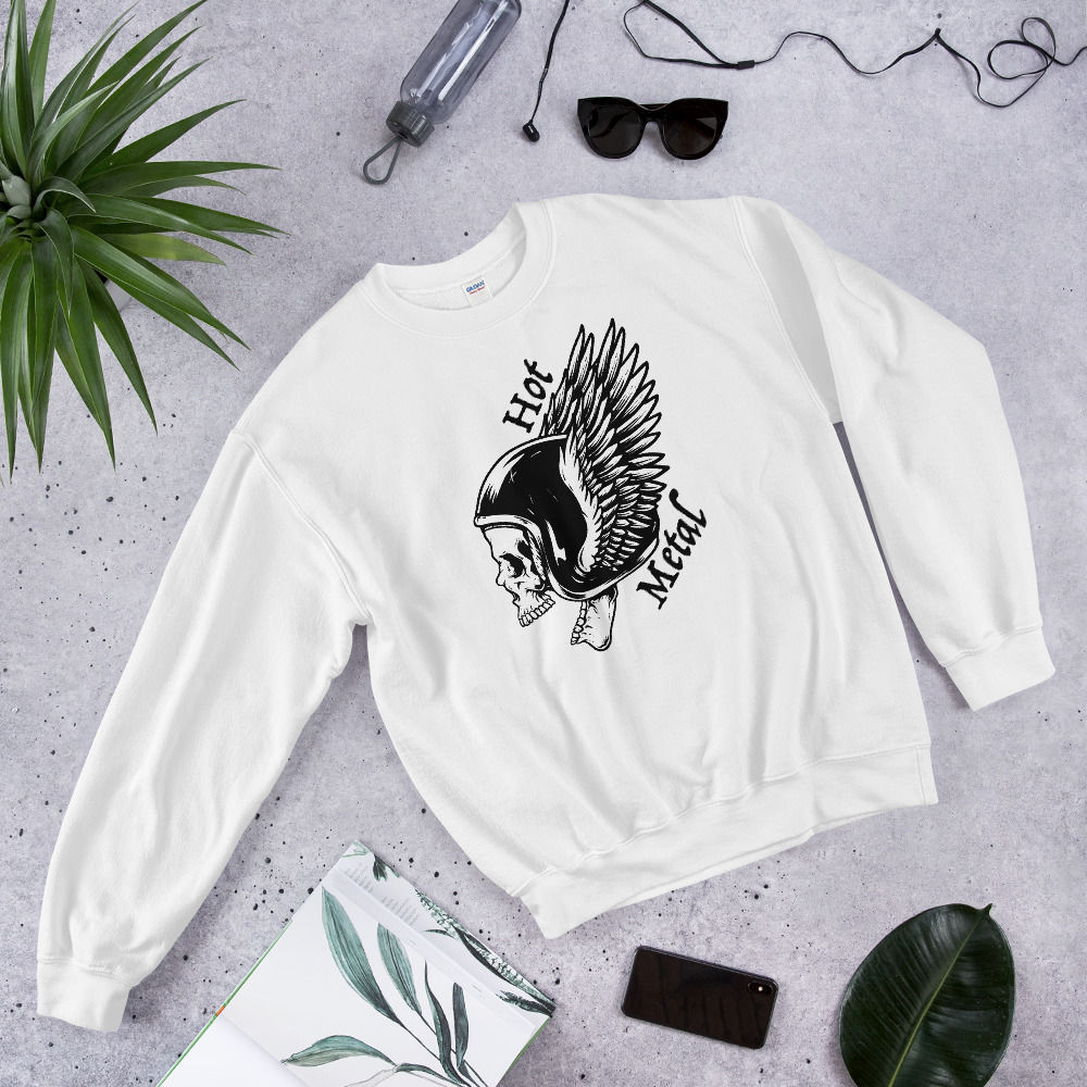 Hot Metal Wing Skull BT Unisex Sweatshirt