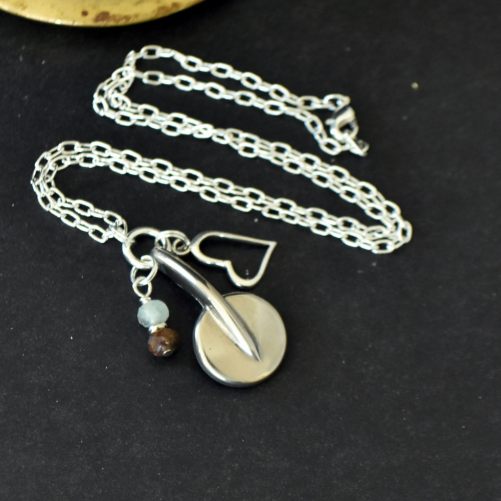 Thumbnail: Lucky Charm Clarinet Key & Heart Necklace