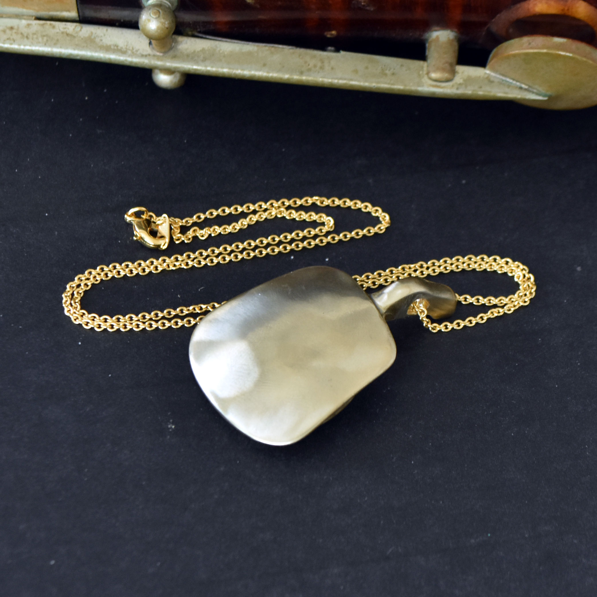 Brass Bassoon Pancake Key Necklace