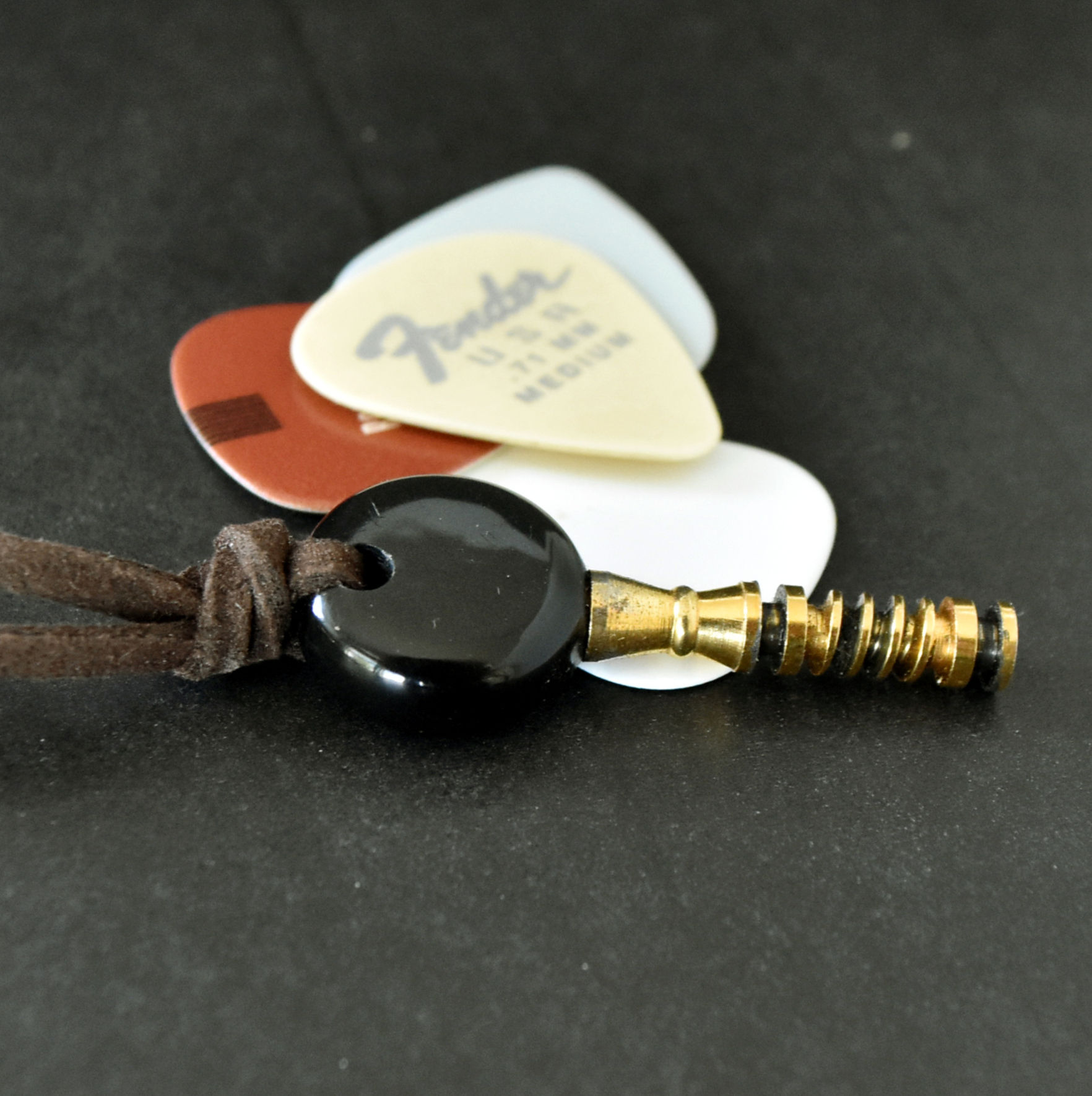 Unisex Upcycled Tuning Peg Necklace on Suede Cord