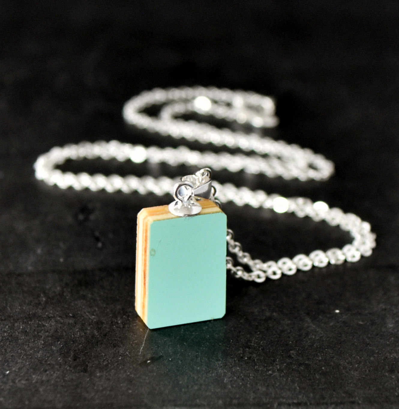 Ukulele Wood Reversible Pendant Necklace