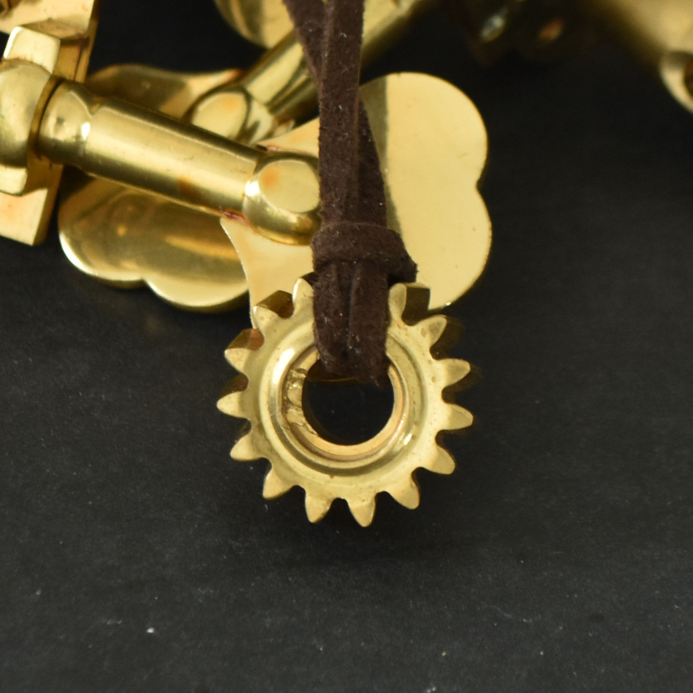 Unisex Upright Bass Gear Necklace