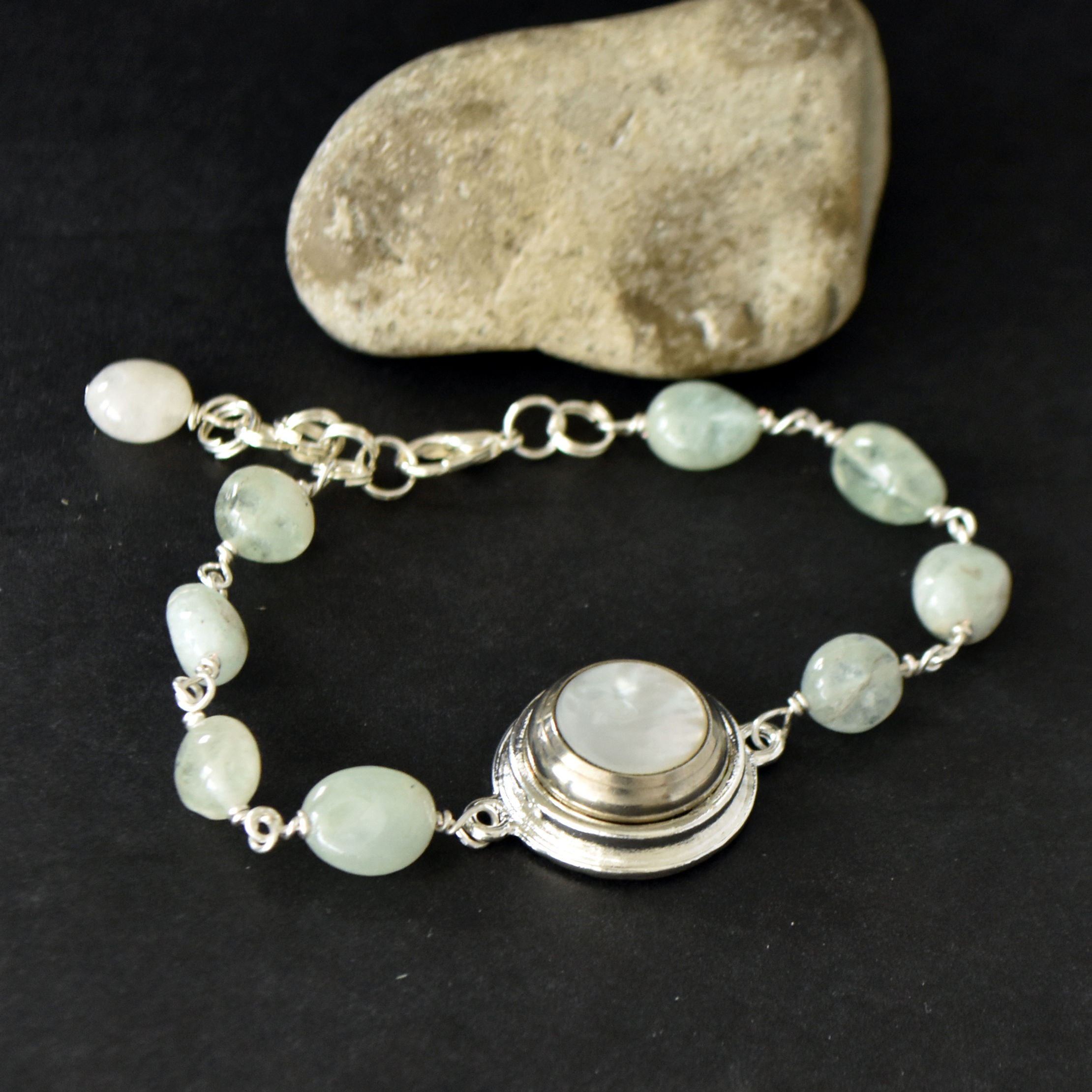Cornet & Aquamarine Adjustable Bracelet