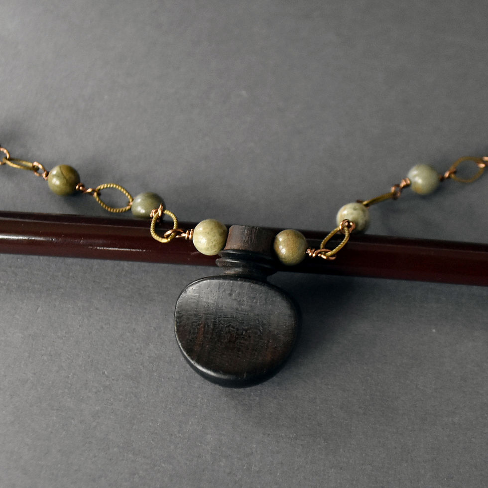 Thumbnail: Viola/Violin Tuning Peg & Butter Jade Adjustable Bracelet