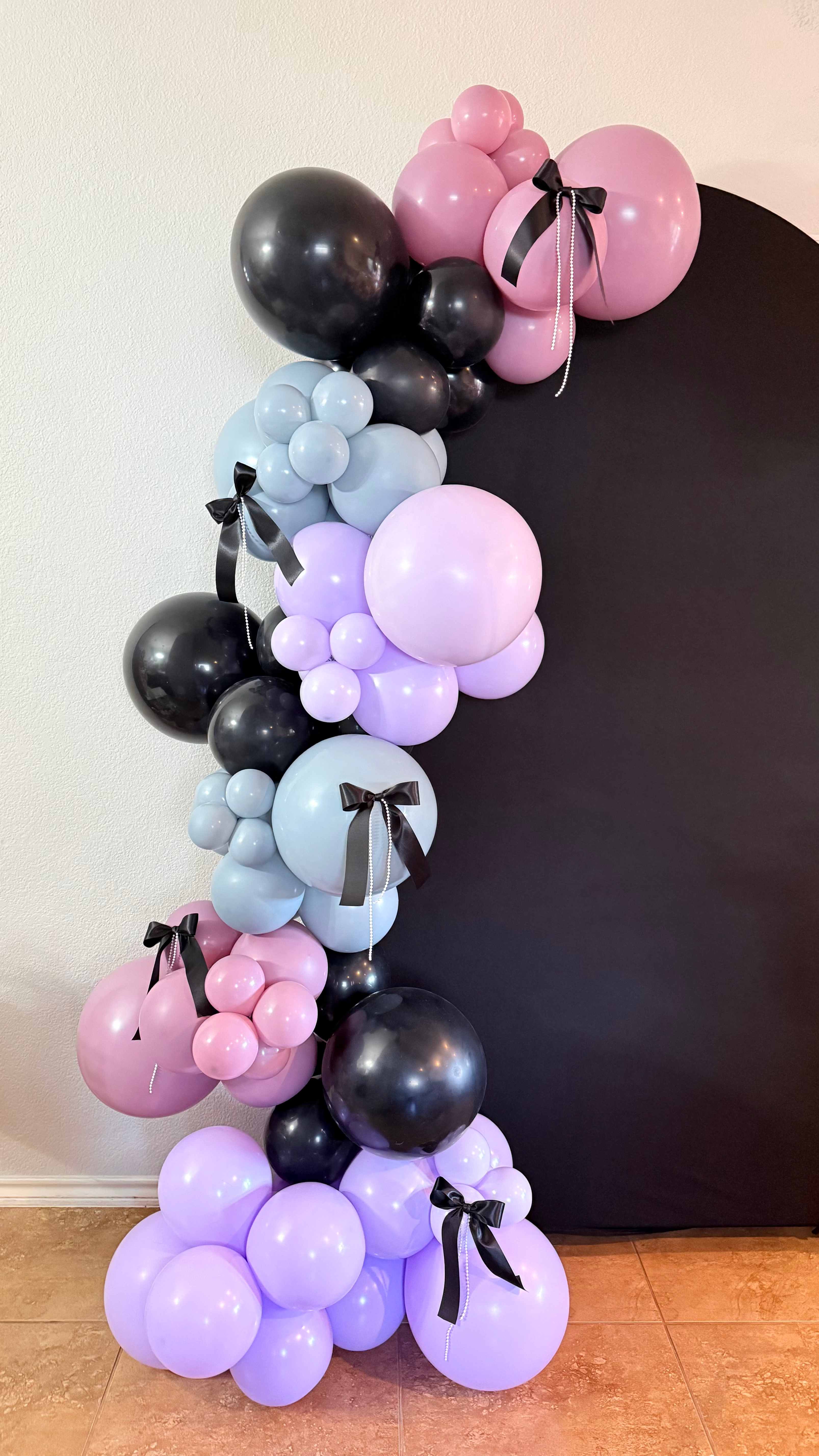 DIY Balloon garland KIT with black bows 