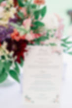 Wedding Menu with watercolor florals