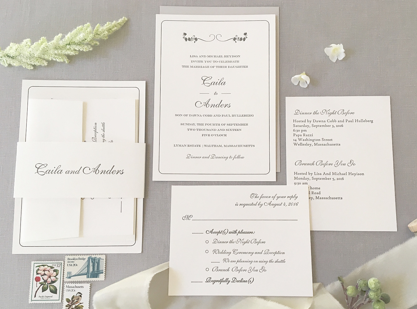 Hobart and Haven Boston Custom Wedding Invitations Letterpress