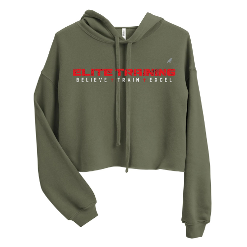 Thumbnail: Women’s Cropped Hoodie: Believe+Train+Excel