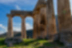 Doric Columns Temple of Apollo Ancient Corinth Mountain View