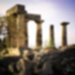 Temple of Apollo Ancient Corinth Side View Doric Columns