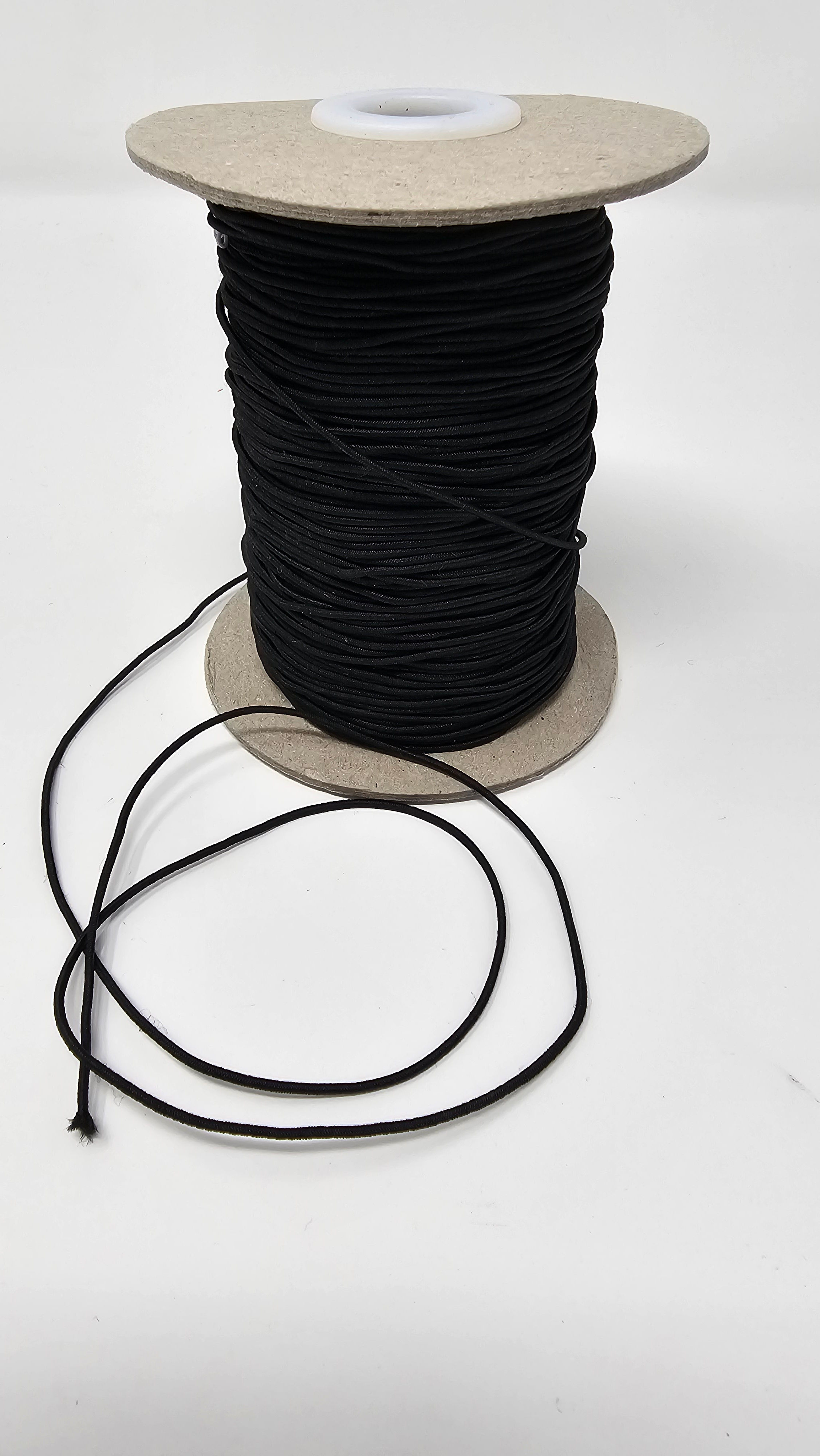Round Corded Elastic — Black, 1 mm (by the half metre)
