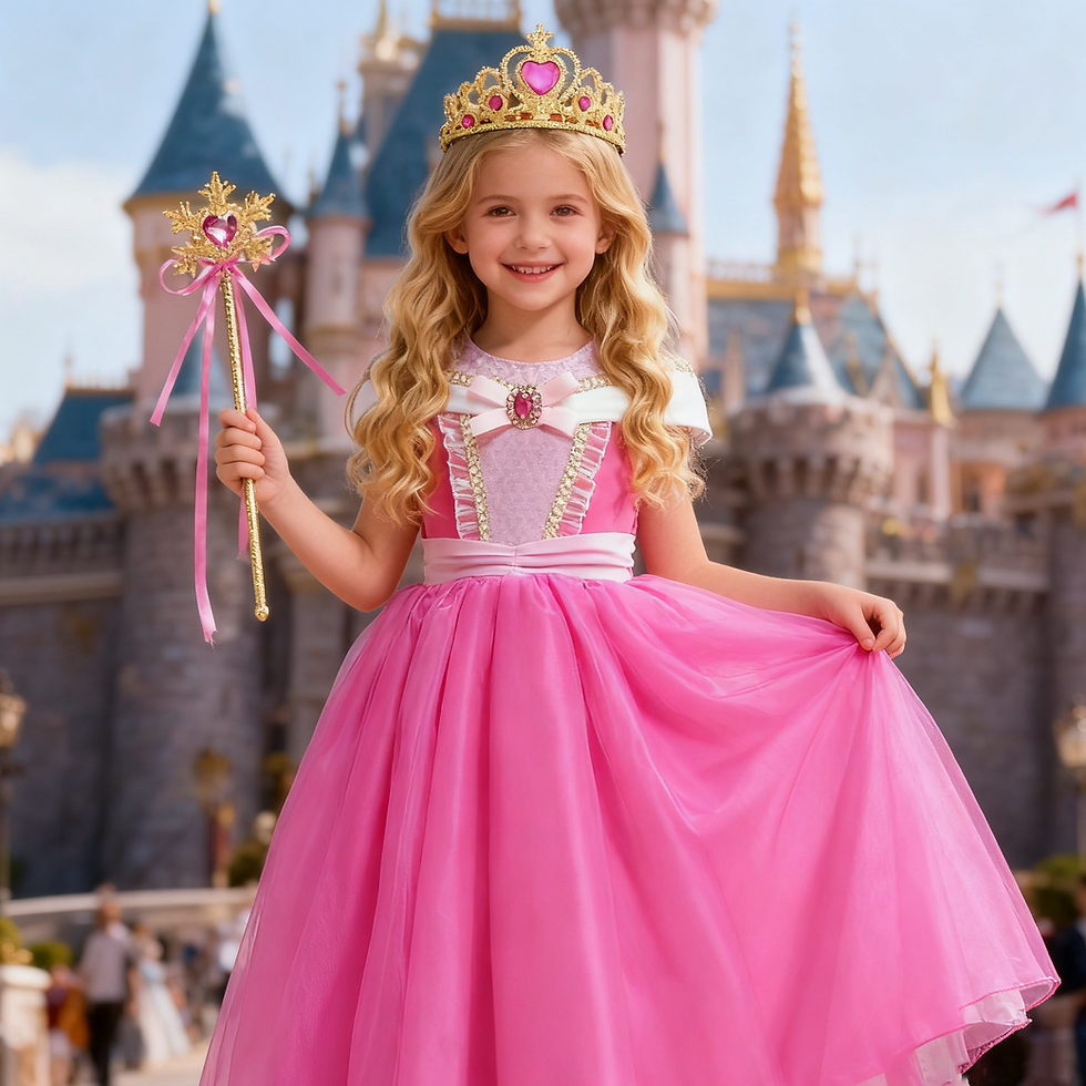 Miniatura: Girl Pink Dress Aurora Kids Cosplay Costume Princess Deluxe Outfit Children Birt