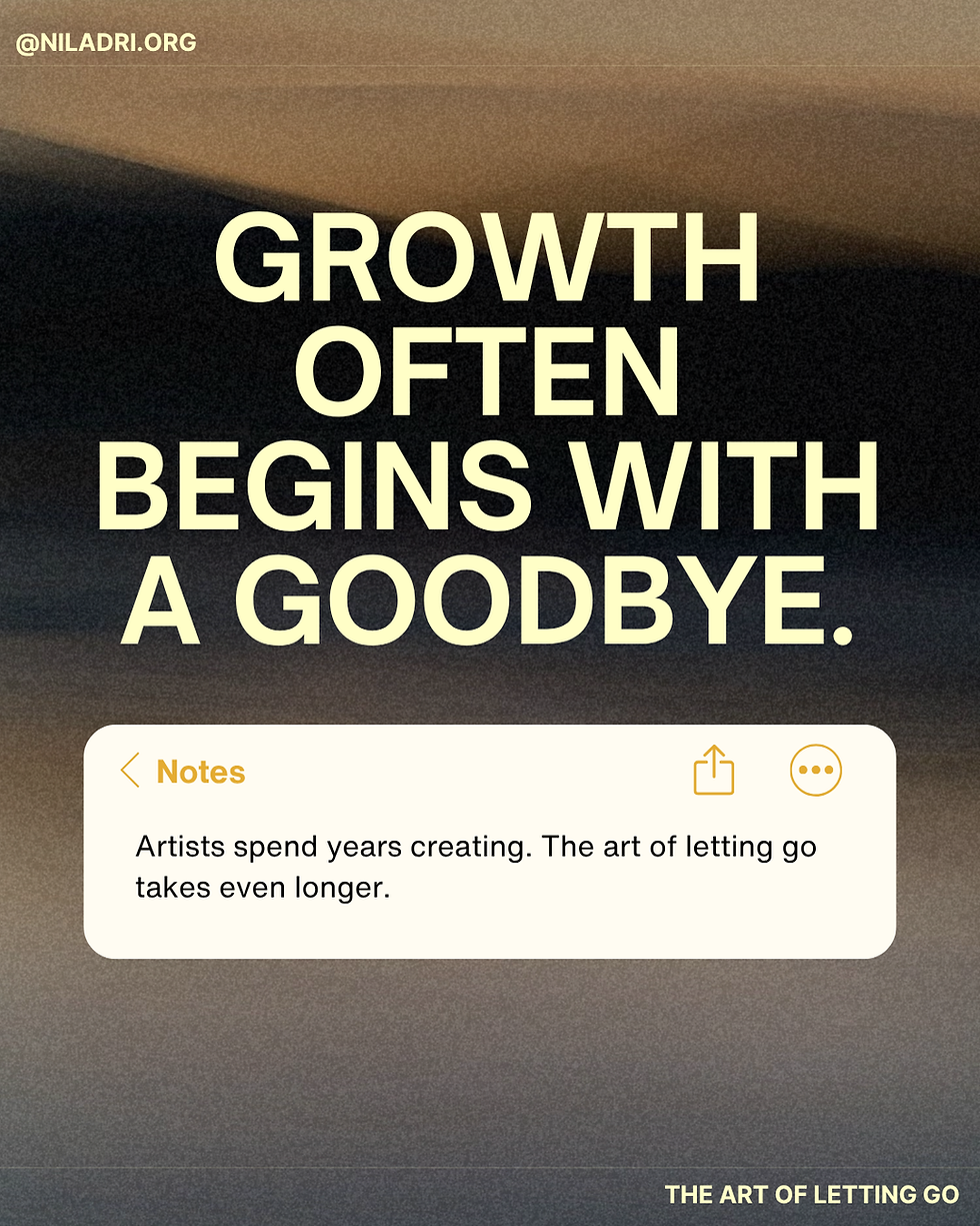 Growth often begins with a goodbye.