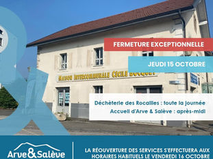 Fermeture de la déchèterie des Rocailles le jeudi 15 octobre