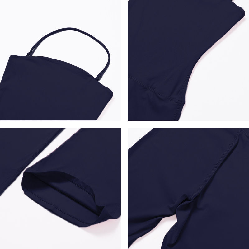 Thumbnail: New Summer Women Sleeveless Yoga Jumpsuit Female Gym Flared Overalls Neck-hangin