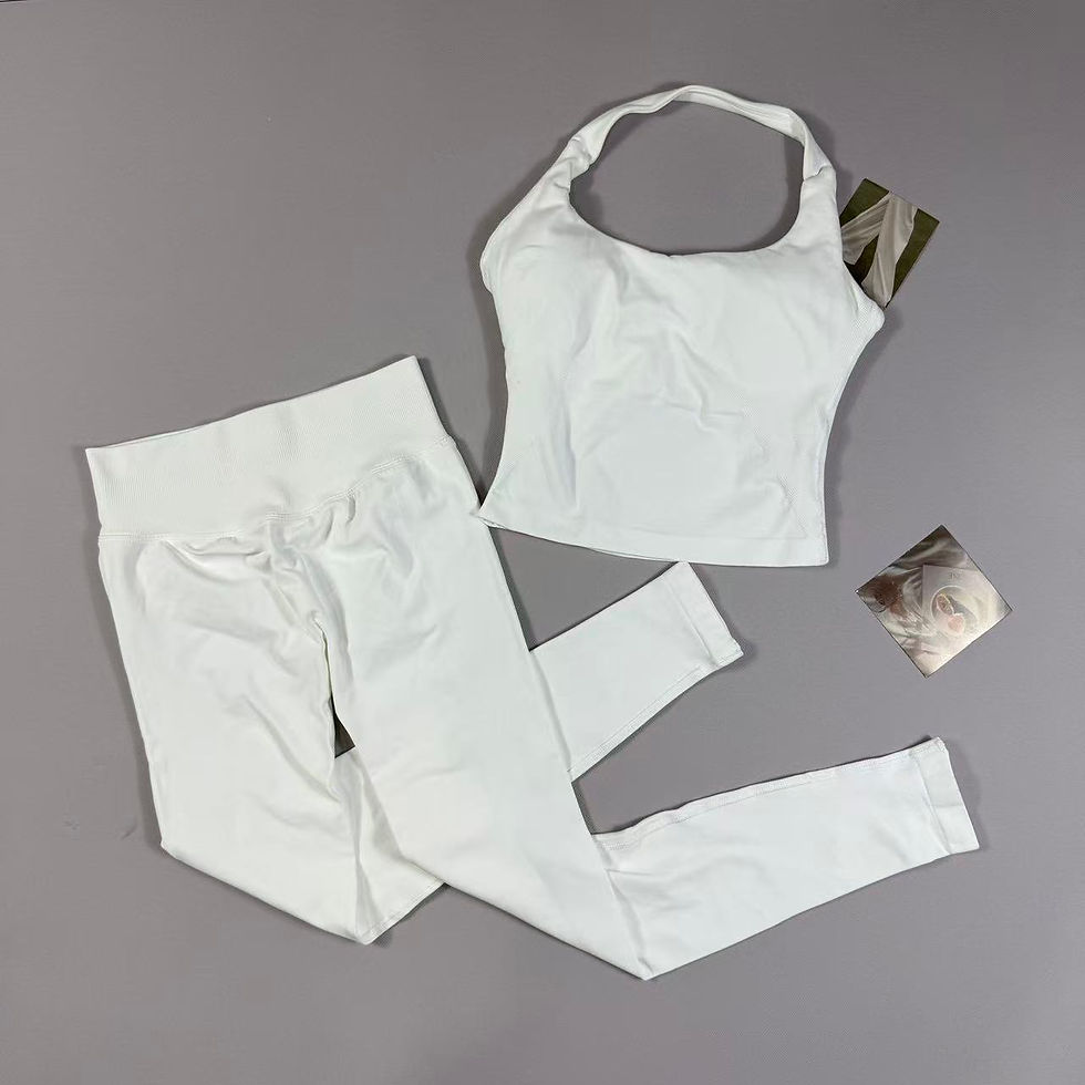 Thumbnail: NO LOGO Yoga outfit sports Impact gym set Halter Top and leggings pant sets Back