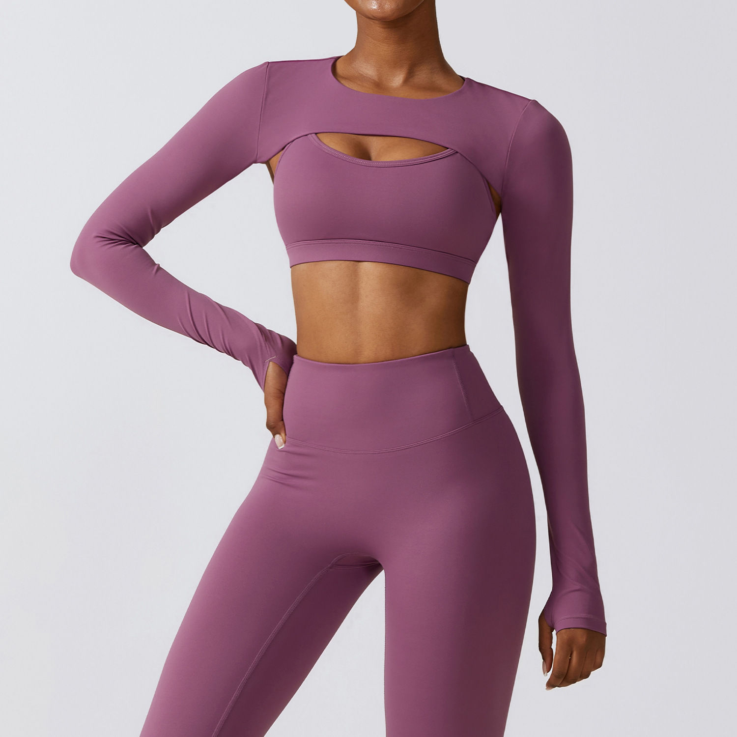 Sports Camisole Yoga Long Sleeved 1 Piece Shawl Yoga Top Nude Fitness Yop Gym Pu