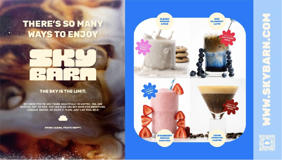 Sky Barn offers a clean-label, shelf-stable oat milk that froths well and is rich in protein.