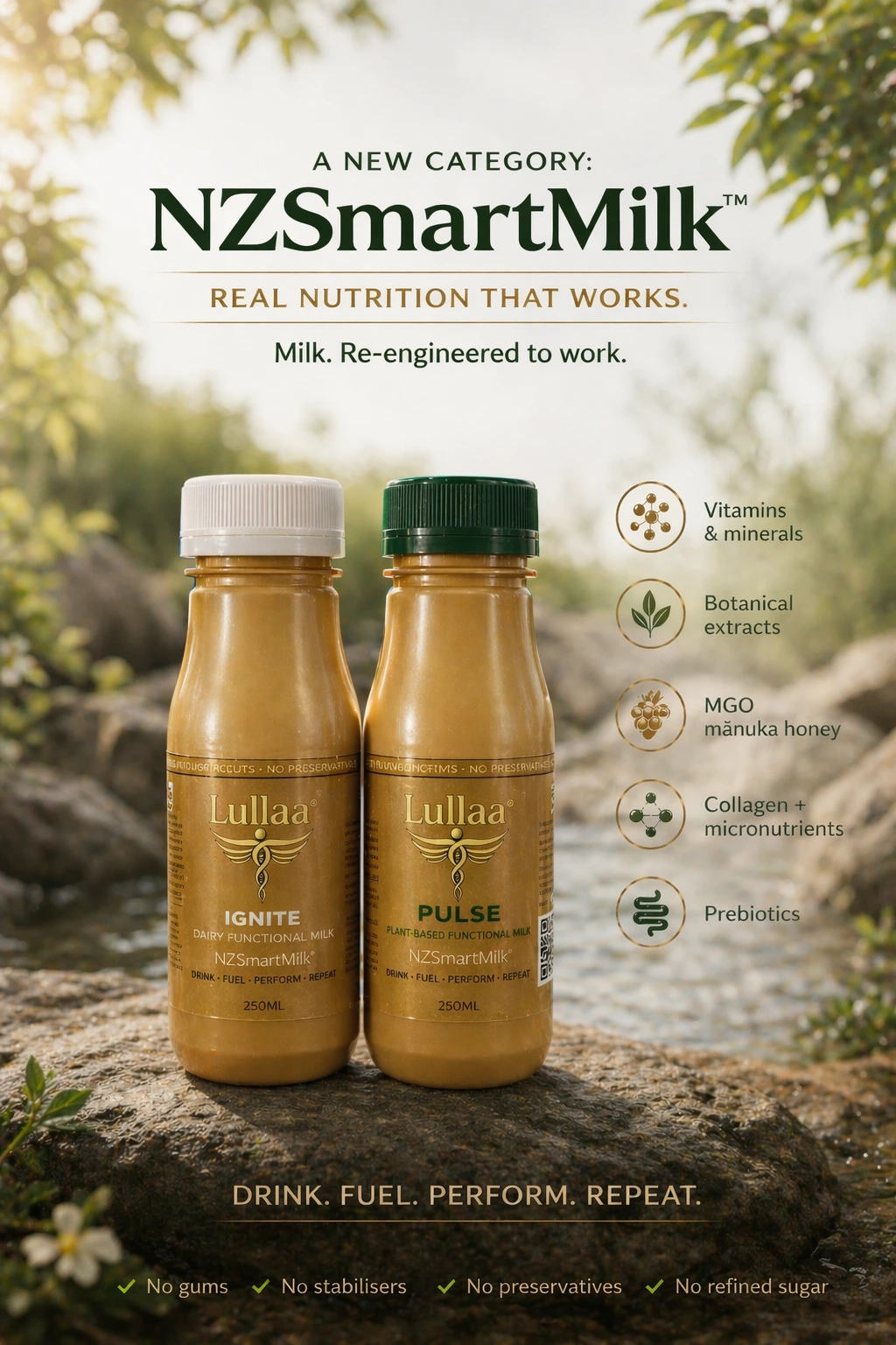 LULLAA is a clean-label functional dairy with advanced nutrition and 12-month shelf life.