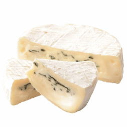 Meiji's Camembert Blue cheese combines strong blue flavor with pasteurization and mass production.