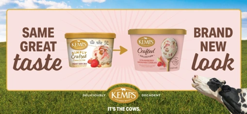 Kemps Crafted ice cream relaunch boosts sales 8% with new look and 18 flavors.
