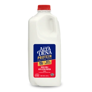 Alta Dena Protein offers lactose-free milk with 15g protein per serving.