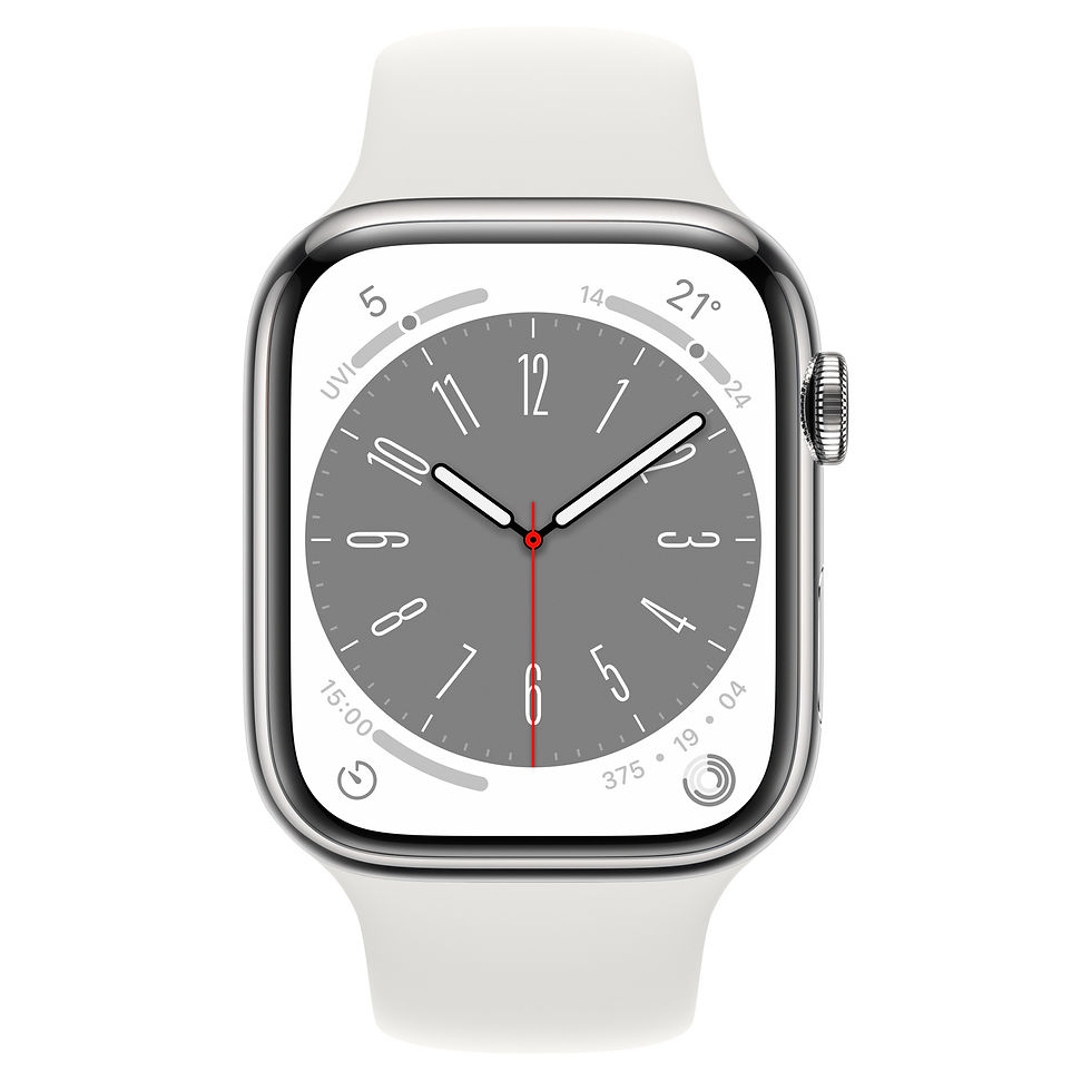 Thumbnail: Apple Watch Series 8, Silver Stainless Steel Case with Sport Band