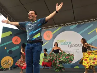 Fernando Rocha no palco do Programa Bem Estar