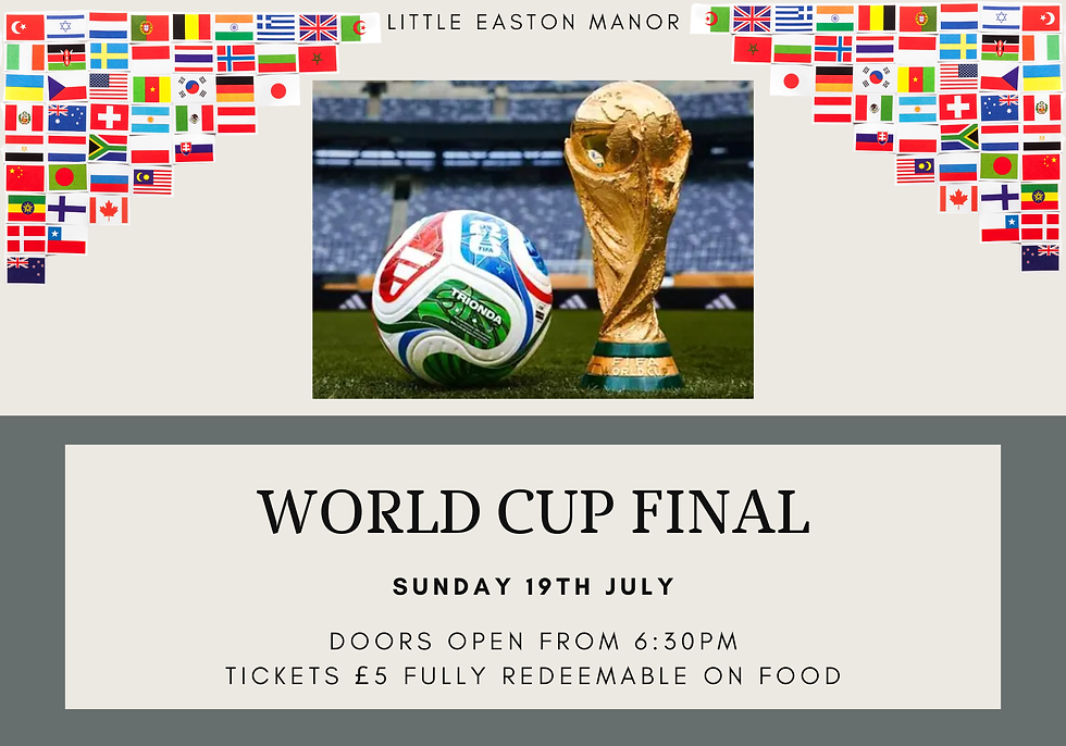 WORLD CUP - FINAL - Showing on the Big Screen