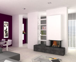 diseño en drywall/chimenea.