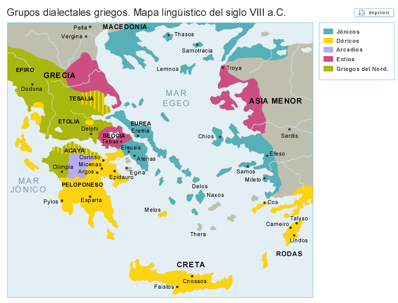 Los dialectos griegos antiguos