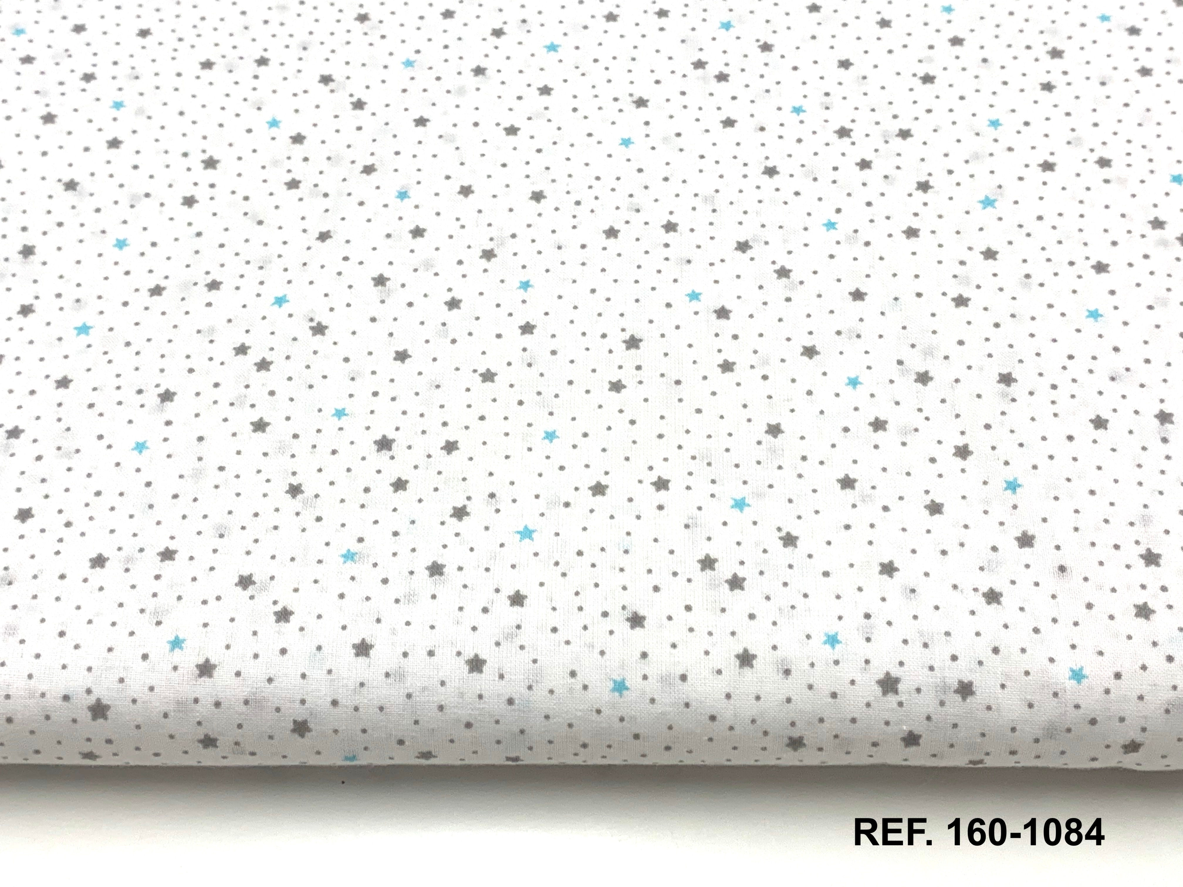 REF. 1084 - Mini Estrelas Turquesa e Cinza em fundo branco