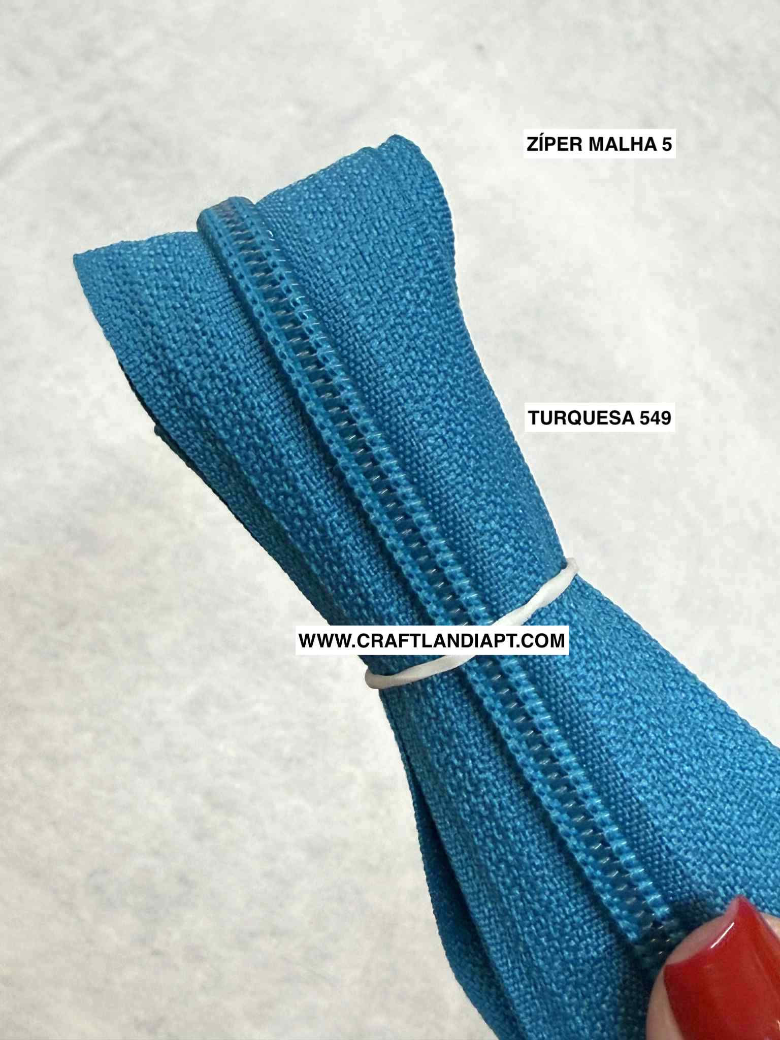 #Turquesa 149  Zíper malha 5 - Zíper a Metro e Cursores