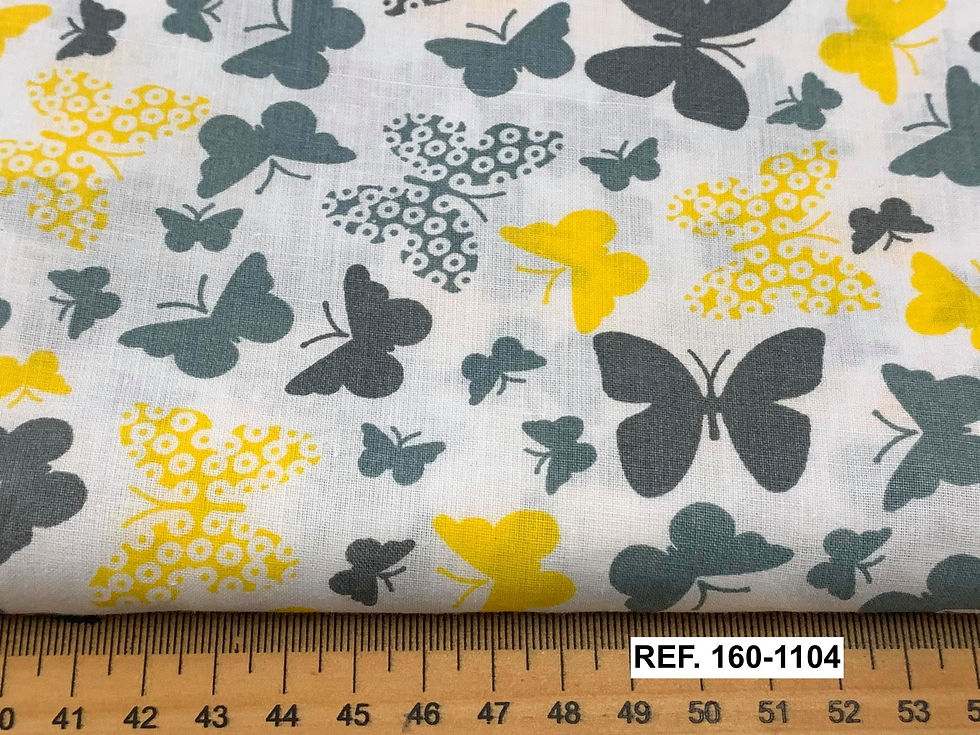 Miniatura: REF. 1104 - Borboletas Cinza e Amarelo em fundo branco
